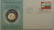 Exonumia Medal UNA-USA Commemorative Silver Proof - Universal Postal Union-FDI Stamp -
