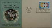 Exonumia Medal UNA-USA Commemorative Silver Proof -Equality-Racial-FDI Stamp -
