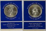 Weltmünzen 5 Balboa Panama .925 Silver Coin For Pan-Caribbean Games UNC in Card -