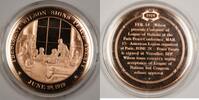 Exonumia Bronze Proof Medal President Wilson Signs Peace Treaty June 28 1919 -