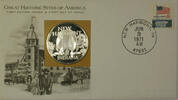 Exonumia Medal New Harmony Indiana Great Historic Site Proof Silver First Day Cover -