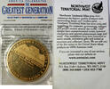 Exonumia Medal America's Greatest Generation World War Two Memorial UNC Brass -