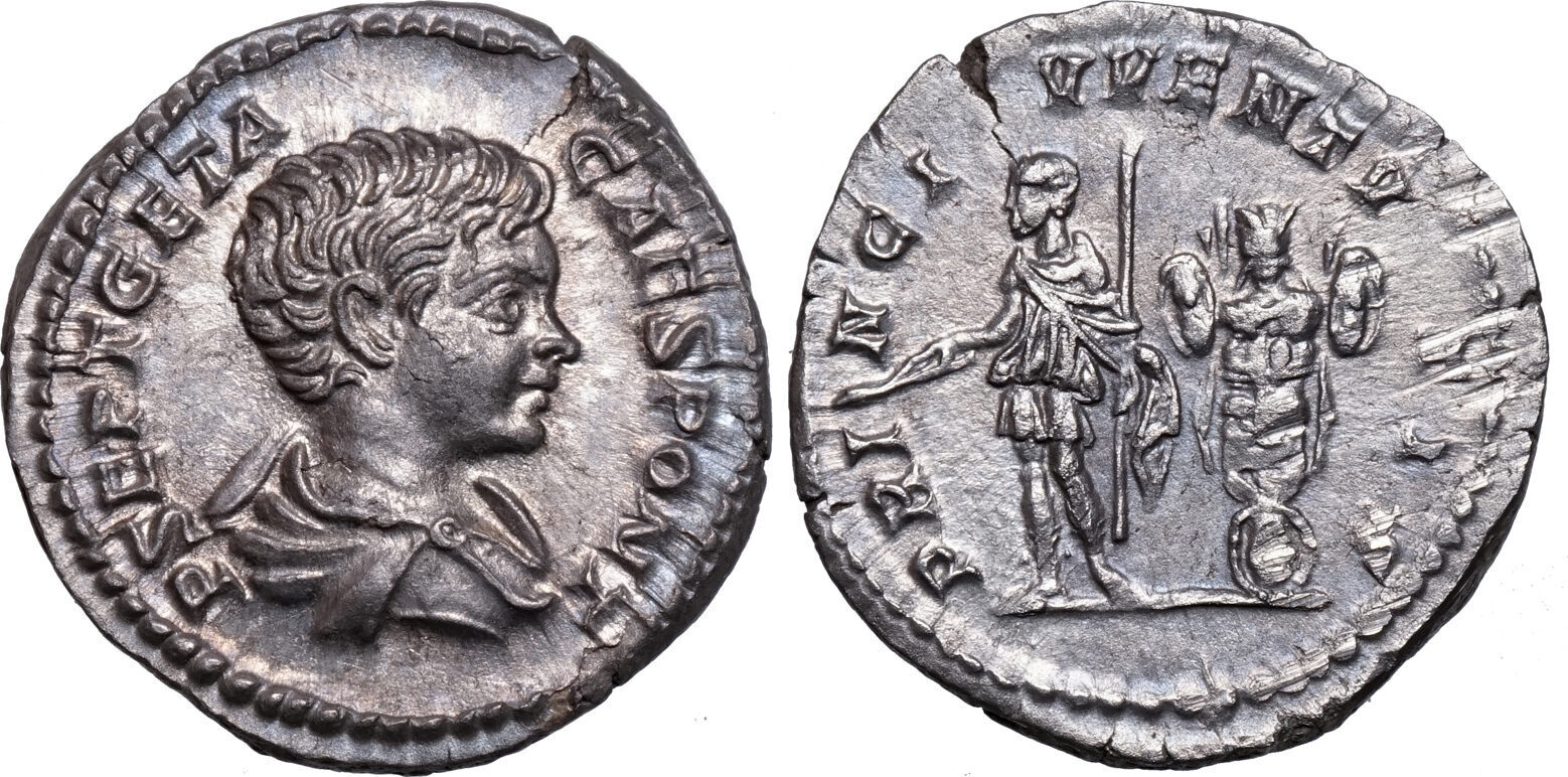 ローマ帝国 198-209 GETA, as Caesar デナリウス貨@183 ローマ帝国 198