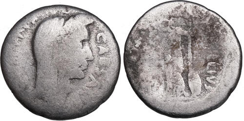 C. JULIUS Caesar (49-44 BCE) AR Denar Lifetime issue! KOPF Caesars mit Kranz und Schleier / Venus mi
