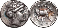 AR Drachme  Euboia, Histiaia (350-300 BCE) Nymphe Histiaia / Stier. Feine Patina! TOP! ss