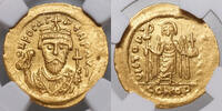 Phocas (602-610) AV Solidus 602/3 KONSULAR-Solidus!, Constantinopolis, Viktoria, SELTEN! NGC! Ex. CNG aEF