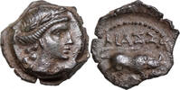 MASSALIA. Gallien (140-49 BCE) Æ  APOLLO / Stier. MAΣΣA. Sehr detaillierter Kopf! VF+