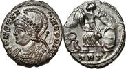 Constantinus I. (306-337) AE Follis Trier, VICTORIA auf Prora
