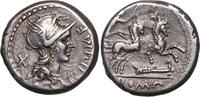 M. Cipius M.f. (115-114 BCE) AR Denar Rom. behelmter Roma-Kopf, X / Vikt... 369.51 US$  +  45.03 US$ shipping