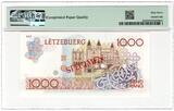 Luxembourg 1000 Francs 1985 SPECIMEN PMG 67 EPQ