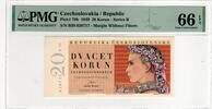 CZECHOSLOVAKIA 20 KORUN 1949 PMG 66 EPQ 127.18 US$  +  23.12 US$ shipping