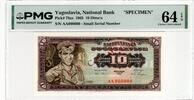 YUGOSLAVIA 1000 DINARA 1965 SPECIMEN PMG 64 EPQ 57.81 US$  +  23.12 US$ shipping