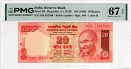 INDIA 20 RUPEES 1996 PMG 67 EPQ 46.25 US$  +  23.12 US$ shipping