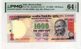 INDIA 1000 RUPEES 2000 PMG 64 EPQ 69.37 US$  +  23.12 US$ shipping