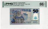 NIGERIA 50 NAIRA 2023 PMG 66 EPQ 28.91 US$  +  23.12 US$ shipping
