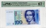 GERMANY 100 MARK 1991 AY PMG 67 EPQ 462.48 US$  +  23.12 US$ shipping