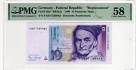 GERMANY 10 MARK 1989 REPLACEMENT PMG 58 40.47 US$  +  23.12 US$ shipping