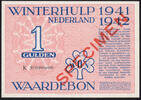 Netherlands 1 Gulden 1941/42 rare SPECIMEN / print blue / underprint pin... 855.59 US$  +  57.81 US$ shipping