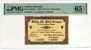 AUSTRIA, BRAUNAU 5 KREUTZER 1849 PMG 65 EPQ 254.37 US$  +  23.12 US$ shipping