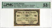 AUSTRIA, BRAUNAU 6 KREUTZER 1849 PMG 53 EPQ 173.43 US$  +  23.12 US$ shipping