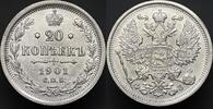 Russia 20 Kopecks 1901 UNC- 110.61 US$  +  23.29 US$ shipping