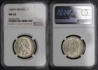 France 2 Francs 1869 A NGC MS 63 809.18 US$  +  58.21 US$ shipping