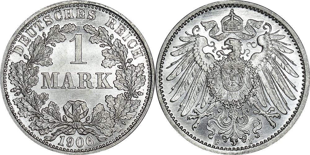 1 Mark 1906 F J 17 - Kursmünze aus dem Kaiserreich STG | MA-Shops