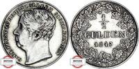 HOHENZOLLERN-SIGMARINGEN 1/2 Gulden AKS 13 - geprägt unter Fürst Carl - sehr selten - TOP -