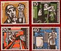 BUND 7+3/10+5/20+10/40+10 Pfennig Michel 270-273 - Wohlfahrt: Kohlebergbau -
