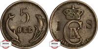 5 Öre - gestempelt IS 1884 CS DÄNEMARK KM 794.1 - geprägt unter Christian IX. SS+
