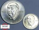  1973 DDR Zwei Medaillen - Pablo Neruda in der OVP VZ
