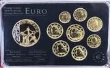 BELGIEN 3,88 € KMS 2004-2009 + Medaille vergoldet in einem Hartplastik-Blister -