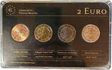 8 €  FRANKREICH 4 X 2 €  Edelmetall-Set 2013 Coubertin Prestige-Coincard UNC