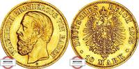 BADEN 10 Mark J 186 - geprägt unter Großherzog Friedrich I. - TOP -