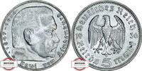 5 Reichsmark 1936 A DRITTE REICH J 360 - Paul von Hindenburg VZ+