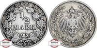 KAISERREICH 1/2 Mark J 16 - Kursmünze -