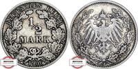 KAISERREICH 1/2 Mark J 16 - Kursmünze -