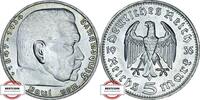 DRITTE REICH 5 Reichsmark J 360 - Paul von Hindenburg - TOP -