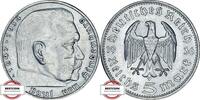 DRITTE REICH 5 Reichsmark J 360 - Paul von Hindenburg -