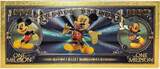 US Paper Money  Mickey Minnie Donald Daisy Duck Goofy Pluto 24K Gold Foil Plated Note Set XS13