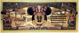 US Paper Money  Mickey Minnie Donald Daisy Duck Goofy Pluto 24K Gold Foil Plated Note Set XS13