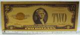 US Paper Money 1928 $ 2 Red Seal Novelty 24K Gold-Plated Foil Note Bill 6" Commemorative - GFN10