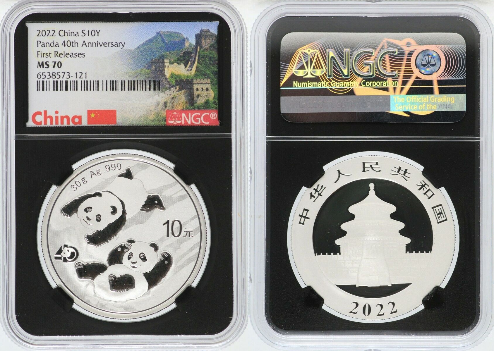 2022 China Silver Panda 30g 999 Coin NGC MS70 10Y First Releases