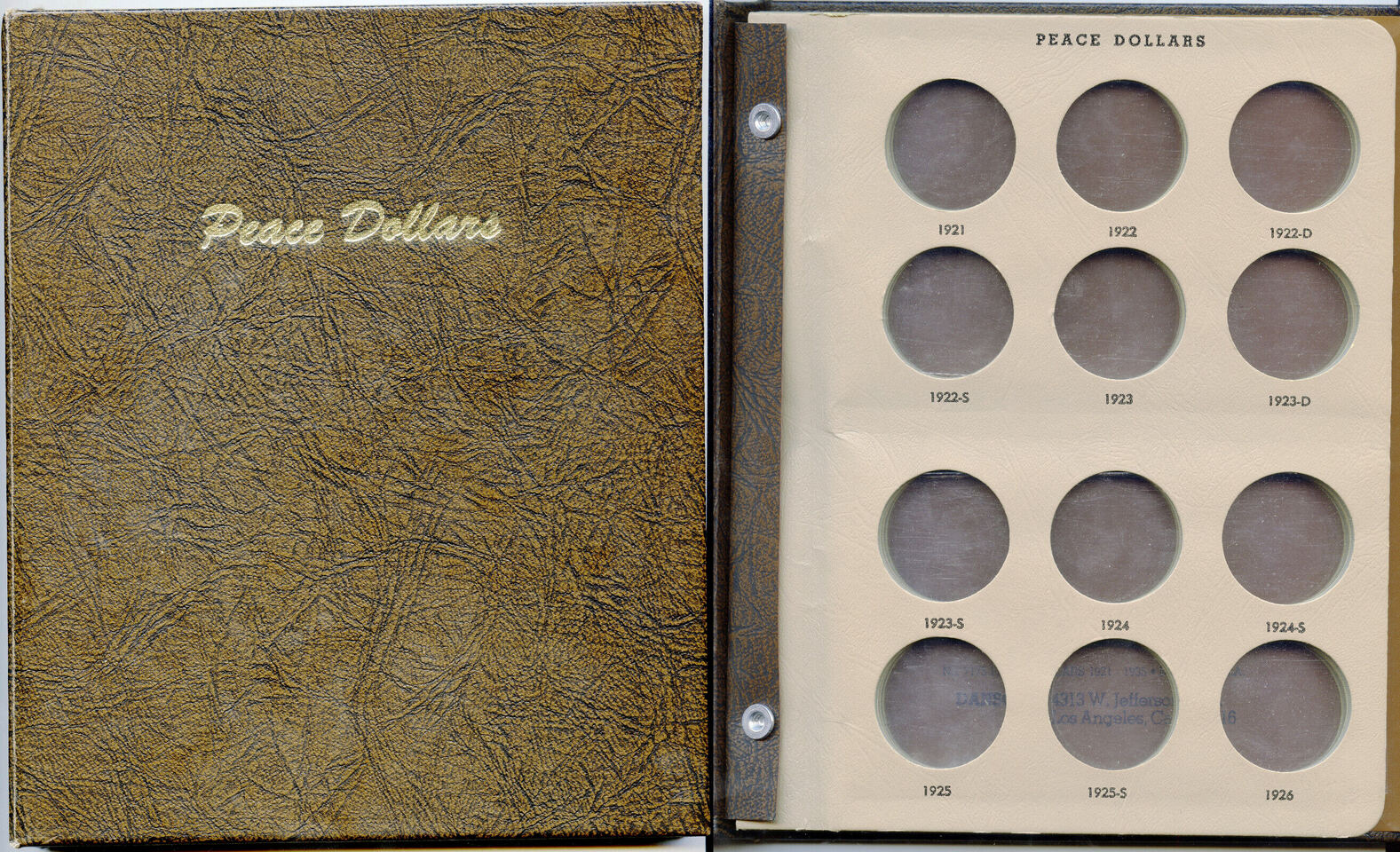 Publications & Supplies Dollar Peace Silver Set Dansco Coin Album 2-page  7175 Folder -DN032