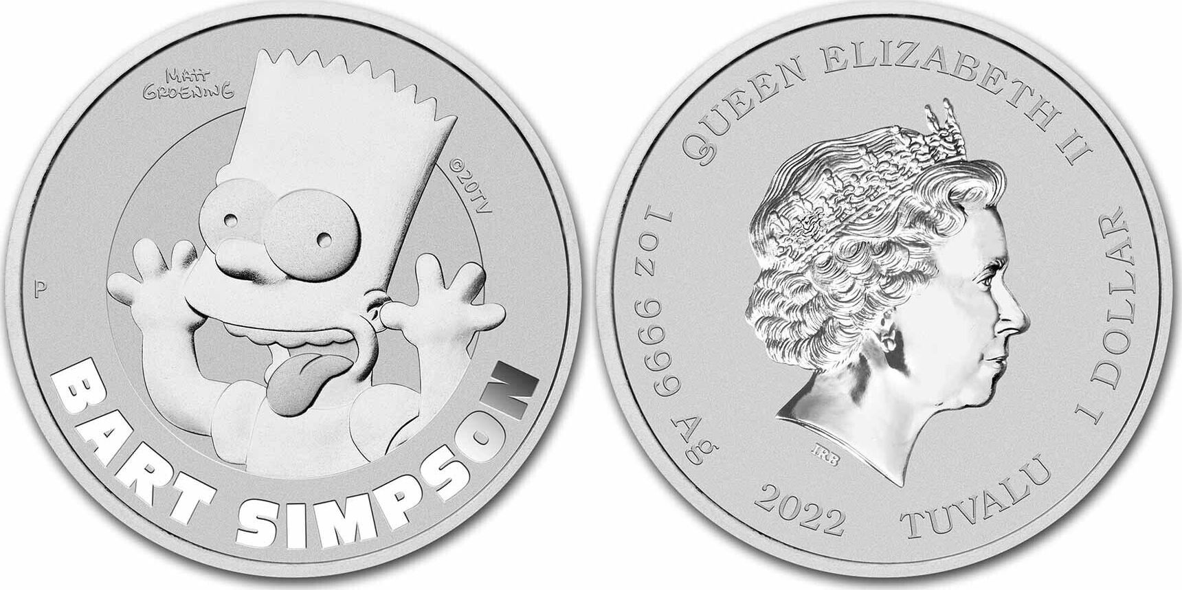 Anlagem nzen 1 Dollar 2022 Bart Simpson The Simpsons 1 Oz 9999