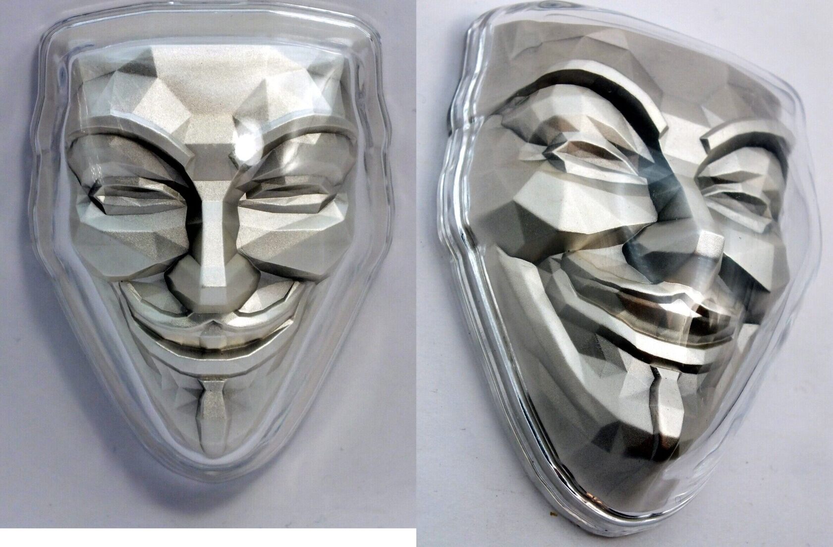 Rebel Guy Fawkes Mask 2 Oz Silver Stacker V For Vendetta - JP056 | MA-Shops