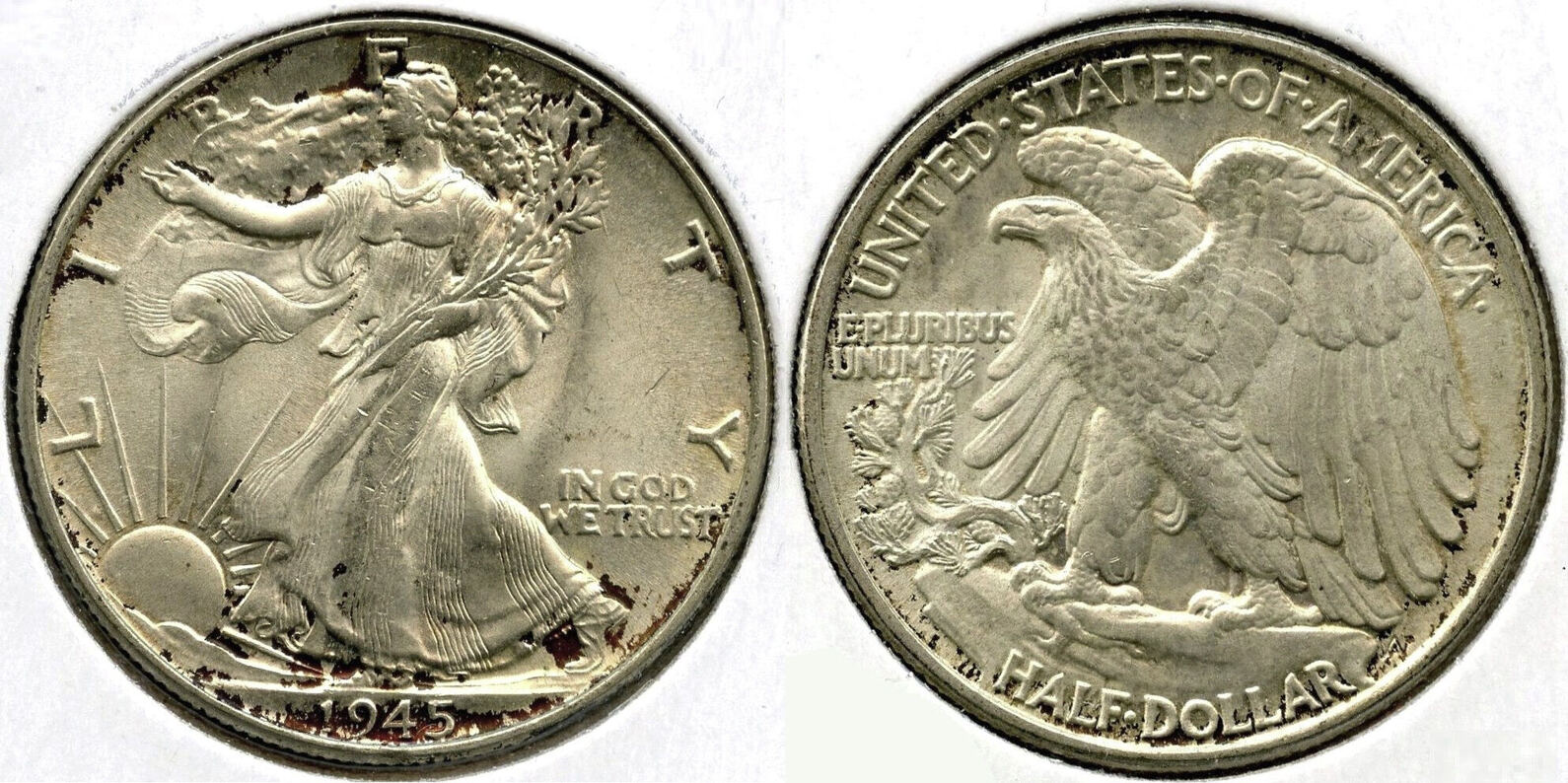 USA Half Dollar 1945 Walking Liberty Silver Philadelphia Mint