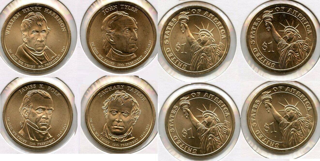 USA Dollar 2009-P Presidential 4-Coin Set - Harrison Polk Taylor Tyler -  AI862 | MA-Shops