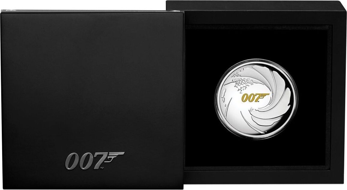 1 Dollar 2020 James Bond 007 High Relief 1 Oz Proof $ Tuvalu Coin