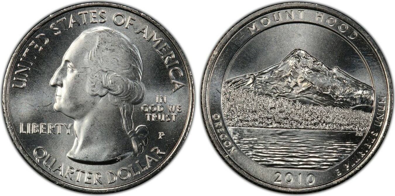 USA Quarter 2010P Mount Hood Oregon National Parks NP ATB 25C